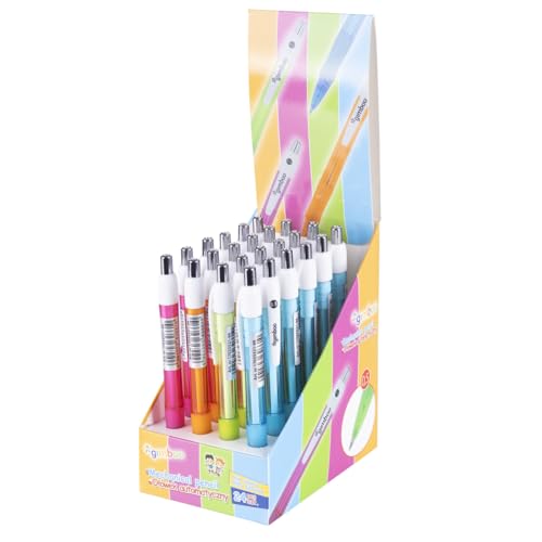 gimboo Drehbleistift Druckbleistift HB Graphit: 0,5 mm/Bunt / 24 Stück/Farbig Sortiert/verpackt im Display/Ergonomischer Gummigriff gimboo Drehbleistift Druckbleistift HB Graphit: 0,5 mm/Bunt / 24 Stück/Farbig Sortiert/verpackt im Display/Ergonomischer Gummigriff von gimboo