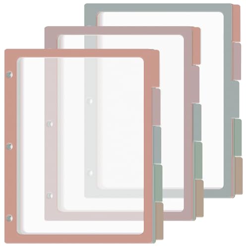 Morandi Ringbuch-Trennblätter mit Registerkarten, 5 farbige Seiten-Trennblätter für 3 Ringbücher mit Reitern, 29,8 x 21,5 cm, transparenter Ordner-Trenner, 3 Ringordner, Registereinlagen für Schule Morandi Ringbuch-Trennblätter mit Registerkarten, 5 farbige Seiten-Trennblätter für 3 Ringbücher mit Reitern, 29,8 x 21,5 cm, transparenter Ordner-Trenner, 3 Ringordner, Registereinlagen für Schule von gisgfim