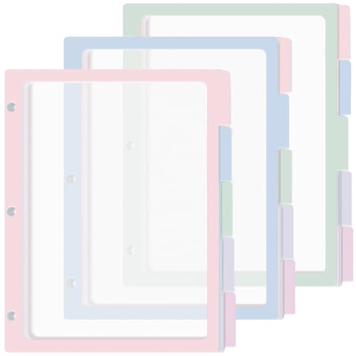 Ringbuch-Trennblätter mit Registern, 5 farbige Trennblätter für 3 Ringbücher mit Reitern, 29,8 x 21,5 cm, transparenter Ordner-Trenner, 3 Ringordner, Registereinlagen für Schule, Büro, Pastellfarben Ringbuch-Trennblätter mit Registern, 5 farbige Trennblätter für 3 Ringbücher mit Reitern, 29,8 x 21,5 cm, transparenter Ordner-Trenner, 3 Ringordner, Registereinlagen für Schule, Büro, Pastellfarben von gisgfim