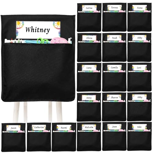 gisgfim Stuhltaschen für Klassenzimmer, groß, 48,3 x 43,2 cm, Stuhllehne, Tasche, Diagramm, Sitzsäcke, Rückenlehne, Organizer mit Namensschild für Kindergarten, Schule, Heimlehrer, Zubehör, Schwarz gisgfim Stuhltaschen für Klassenzimmer, groß, 48,3 x 43,2 cm, Stuhllehne, Tasche, Diagramm, Sitzsäcke, Rückenlehne, Organizer mit Namensschild für Kindergarten, Schule, Heimlehrer, Zubehör, Schwarz von gisgfim