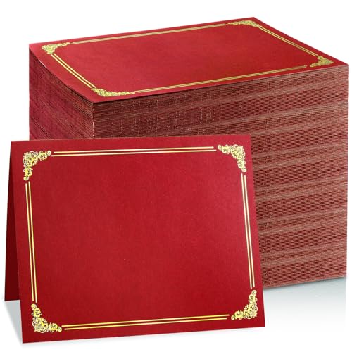 gisgfim Urkundenhalter, Diplomhüllen, einseitig, Goldfolienrand, Auszeichnungszertifikathüllen für Briefform, 21,6 x 27,9 cm, Rot, 100 Stück gisgfim Urkundenhalter, Diplomhüllen, einseitig, Goldfolienrand, Auszeichnungszertifikathüllen für Briefform, 21,6 x 27,9 cm, Rot, 100 Stück von gisgfim