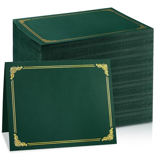 gisgfim Urkundenhalter, Diplomhüllen, einseitig, Goldfolienrand, Auszeichnungszertifikathüllen für Briefgröße 21,6 x 27,9 cm, Zertifikate, Karton, Dokumentenpapiere, Aufbewahrung, Organizer, Grün, 100 gisgfim Urkundenhalter, Diplomhüllen, einseitig, Goldfolienrand, Auszeichnungszertifikathüllen für Briefgröße 21,6 x 27,9 cm, Zertifikate, Karton, Dokumentenpapiere, Aufbewahrung, Organizer, Grün, 100 von gisgfim