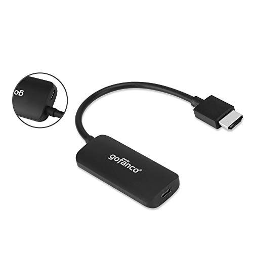 gofanco HDMI 2.0 auf USB C Konverter (HDMI Computer oder Laptop auf USB Type C Monitor Adapter) – 4K @60Hz, HDCP 2.2, 2-Kanal Stereo Audio, schwarz von gofanco