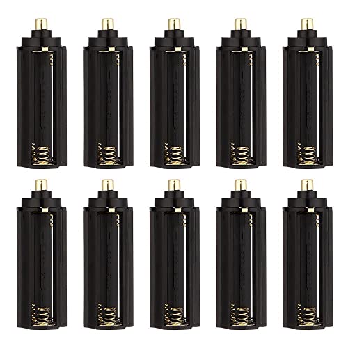 gofidin 10 Stück schwarze zylindrische Kunststoff-Batteriehalter für 3 x AAA-Batterie-Konverter-Box, Taschenlampen-Adapter-Gehäuse gofidin 10 Stück schwarze zylindrische Kunststoff-Batteriehalter für 3 x AAA-Batterie-Konverter-Box, Taschenlampen-Adapter-Gehäuse von gofidin