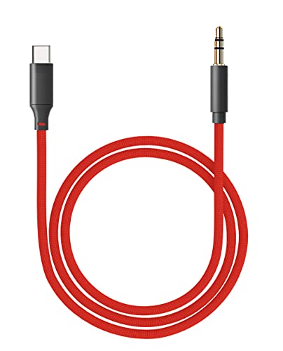 Aux Kabel USB C Auto Handy,USB Typ C auf Klinke Kabel 3.5mm Audio Aux Kabel kompatibel mit iPhone 16/15 Pro Max,Samsung S20 /S21 Fe,Kopfhörer,Home/Car Stereo (Rot) von goingaux