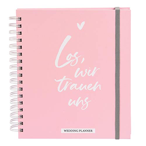 goldbuch 69168 Wedding Planner „Los, wir trauen uns!“, Hochzeitsplaner ca. 23,5 x 22 cm, Hochzeitsbuch mit 150 illustrierte Seiten und 12 Kapitel, Organizer für Hochzeit und Braut, Kunstdruck Motiv von goldbuch