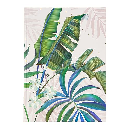 goldbuch Notizbuch DIN A5 Tropical White im Turnowsky Design, Kladde mit 200 Seiten, Papier 100g/m² blanko, Kunstdruckpapier Einband mit Goldprägung und Lesezeichen, ca. 15 x 22 cm von goldbuch