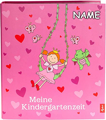 goldbuch personalisiert mit Name - Kindergartensammelordner, Pinky Queeny, A4, Mit 4 illustrierten Trennblättern, 5,5 cm Rückenbreite, Kunstdruck laminiert mit UV-Lack, Rosa, 35447 von goldbuch