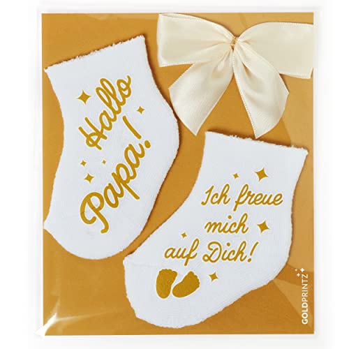 goldprintz Schwangerschaft verkünden Papa - bedruckte Babysocken mit Postkarte zum Verschenken und Verschicken - du wirst Papa Überraschung - Handarbeit aus Deutschland goldprintz Schwangerschaft verkünden Papa - bedruckte Babysocken mit Postkarte zum Verschenken und Verschicken - du wirst Papa Überraschung - Handarbeit aus Deutschland von goldprintz