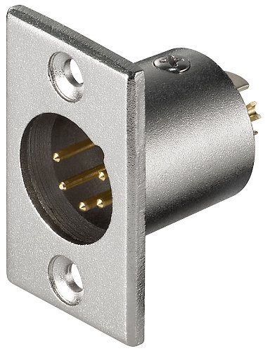 10er Set Mikrofon-Einbaustecker, 5-polig, vergoldete Kontakte XLR 186-5 G5 POL. von goobay