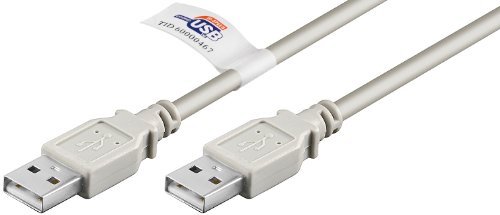 10er Set USB 2.0 Hi-Speed Kabel A-Stecker auf A-Stecker Zertifiziert 5m grau von goobay