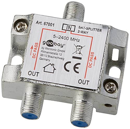 2-fach Sat-Verteiler 100dB 5-2400 MHz digital-tauglich von goobay