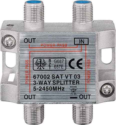 3-fach Sat-Verteiler 100dB 5-2500 MHz digital-tauglich von goobay