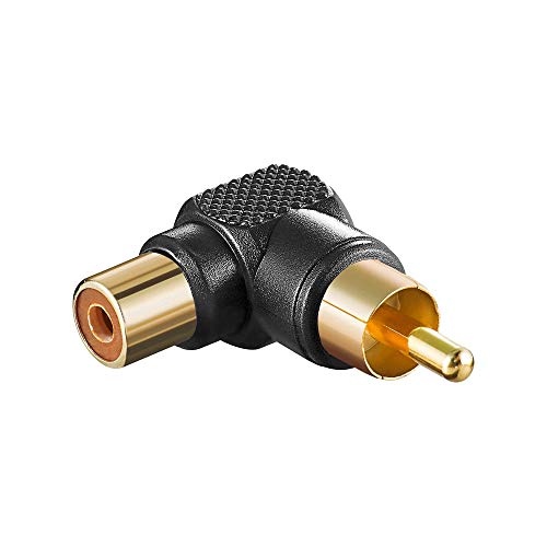 Adapter sw Cinch Stecker auf Kupplung - abgewinkelt Adapter sw Cinch Stecker auf Kupplung - abgewinkelt von goobay