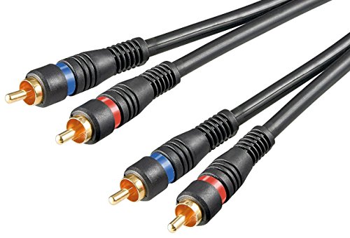 Audio Video Cinchkabel 2x Cinch Stecker vergoldete 1,5m von goobay