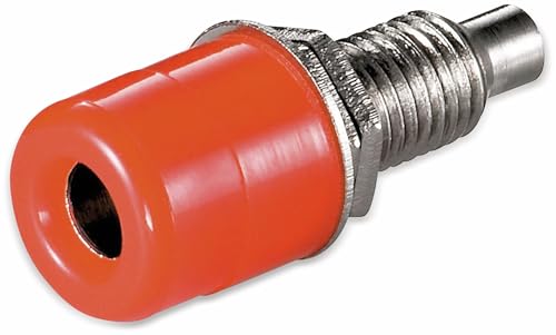 Bananenbuchse mit Gewinde rot 4 mm, mit 2 Muttern WE 1095 R von goobay