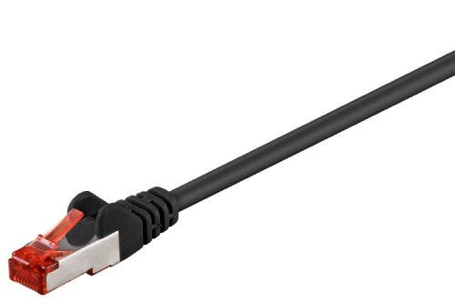 Cat 6SSTP PIMF PL – Netzwerkkabel (Cat. 2 x RJ45 Stecker, PIMF, abgeschirmt) Gigabit Kabel: 50m schwarz Schwarz von goobay