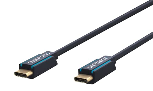 Clicktronic USB-C Stecker auf USB-C Stecker Premium Kabel/USB 3.2 Gen 1 / Typ C Schnellladekabel bis 15W / max. Übertragungsrate 5 Gbit/s/USB C Datenkabel für USB-Geräte, 2m von goobay