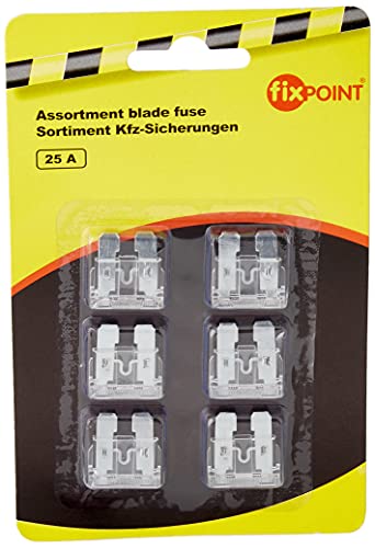 Fixpoint 20385 Kfz-Sicherungssortiment, 25 A, Transparent (6-er pack) von goobay