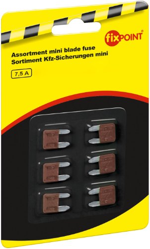 Fixpoint 20388 Kfz-Sicherungssortiment Mini, 7.5 A, Braun (6-er pack) von goobay