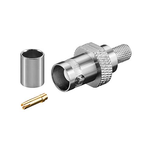 Goobay 11358 BNC-Crimpkupplung - mit Gold-Pin für RG 59/U Kabel Silber Goobay 11358 BNC-Crimpkupplung - mit Gold-Pin für RG 59/U Kabel Silber von goobay