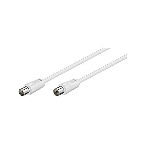 Goobay 11511 Antennenkabel 2,5m / Koax Stecker auf Koax Buchse / SAT Kabel Koaxialkabel Satellitenkabel 70 dB / 2fach geschirmt / TV Kabel HDTV / Weiß / Fernsehkabel 2,5m von goobay