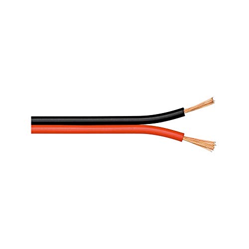 Goobay 15096 Lautsprecherkabel 2x1,5 mm² Kupfer Litze / Boxenkabel Audio Kabel Meterware / Speaker Cable Kupferkabel / Subwoofer Kabel / Rot Schwarz / 10m von goobay