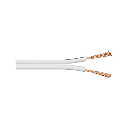 Goobay 15109 Lautsprecherkabel 2x0,5mm² Kupfer Litze / Boxenkabel Audio Kabel Meterware / Speaker Cable Kupferkabel Weiß / Subwoofer Kabel 10m von goobay