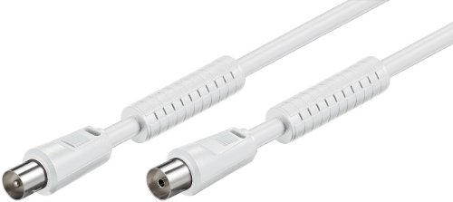 Goobay 27468 Antennenkabel mit Ferrite, Vernickelte Koax-Stecker auf Koax-Buchse, Koaxialkabel geeignet für TV, HDTV, Radio, DVB-T2, DVB-S, DVB-S2, DVB-C, 2-fach geschirmt, 80 dB, 75 Ohm, 2,5m, weiß Goobay 27468 Antennenkabel mit Ferrite, Vernickelte Koax-Stecker auf Koax-Buchse, Koaxialkabel geeignet für TV, HDTV, Radio, DVB-T2, DVB-S, DVB-S2, DVB-C, 2-fach geschirmt, 80 dB, 75 Ohm, 2,5m, weiß von goobay