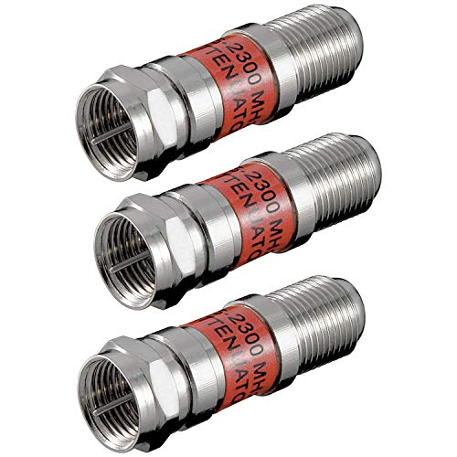 Goobay 3 Stück: Dämpfer Satellite 12dB 5 – 2300 MHz, Dämpfungswert: 12 dB Goobay 3 Stück: Dämpfer Satellite 12dB 5 – 2300 MHz, Dämpfungswert: 12 dB von goobay