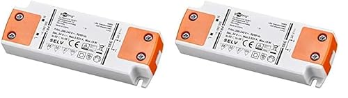 Goobay 30633 LED Trafo 230V auf 24V LED Spot 24V Transformator 15W Gesamtlast LED Treiber 24V DC Gleichspannung LED Driver 24V Trafo kein Flackern (Packung mit 2) von goobay