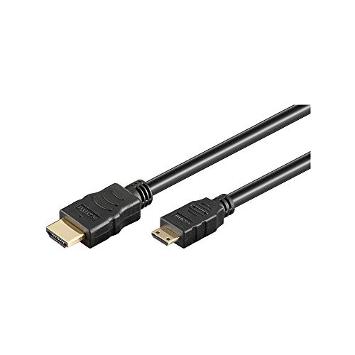 Goobay 31930 HDMI High Speed Kabel, 4K, Ultra-HD, Full-HD, 3D, HDMI-Stecker Typ A > HDMI-Mini-Stecker Typ C, vergoldete Stecker, schwarz, 1 m von goobay