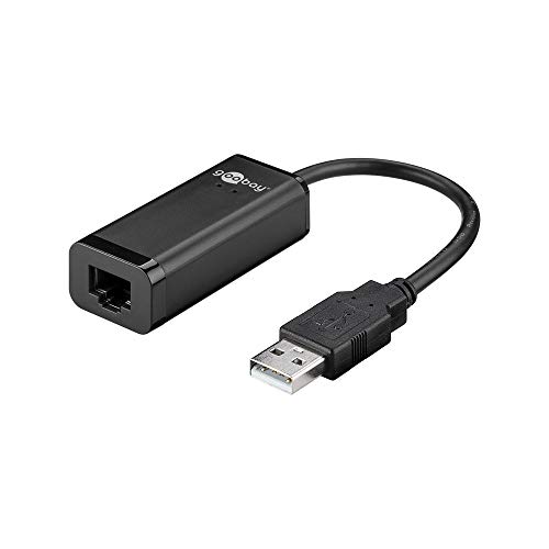 Goobay 38527 USB 2.0 Typ A zu Ethernet Konverter / USB RJ45 LAN Adapter für Voll Duplex Netzwerk / USB Netzwerkadapter / Internetadapter / Schwarz von goobay