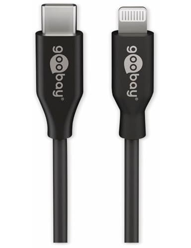 Goobay 39445 Lightningkabel 1m / MFi Apple Lightning auf USB C Ladekabel / Highspeed 480 Mbits / Aufladekabel Handyladekabel iPad iPhone AirPods / Schwarz / 1m von goobay