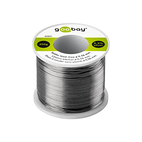 Goobay 40851 Lötzinn bleifrei ø 0,56mm Lötdraht mit Flussmittel / 0,3 % Silber / 0,7 % Kupfer / 217 °C Schmelzpunkt Löt Zinn bleifreies Löten 250g von goobay