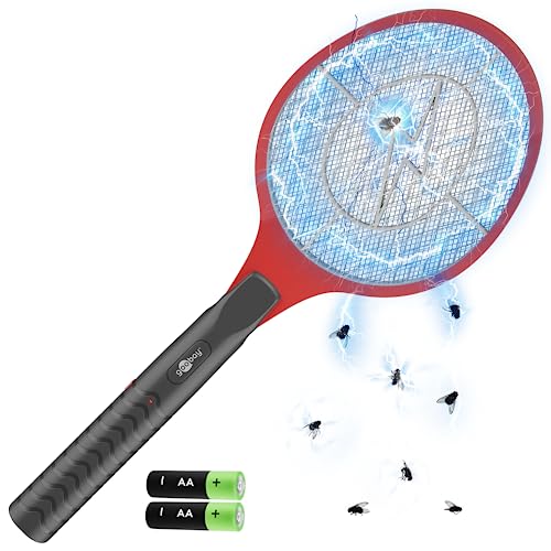 Goobay 40970 Elektrische Fliegenklatsche 1000V / Tennisschläger für Mücken Wespen Insekten/Fliegenfänger elektrisch Mückenklatsche Batterie/Insektenvernichter elektrisch von goobay