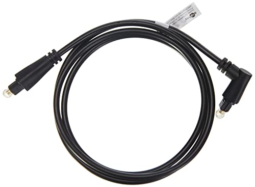 Goobay 41594 Toslink Kabel 90° (360° drehbarer Stecker), 1 Meter, Lichtwellenleiterkabel einseitig abgewinkelt, Digitales Audiokabel mit bester Audioqualität von goobay