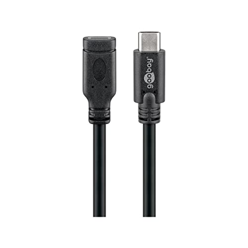 Goobay 45393 USB-C Verlängerung USB 3.1 Generation 1, Schwarz, USB-C Stecker auf USB-C Buchse, 1m Länge von goobay