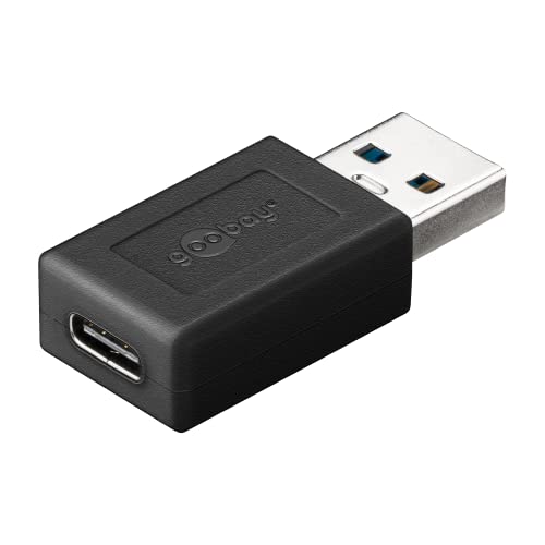 Goobay 45400 2 in 1 Superspeed Adapter USB 3.0 (Typ A) auf USB-C, verwandelt den USB 3.0 Anschluss in einen USB-C Anschluss, schwarz von goobay