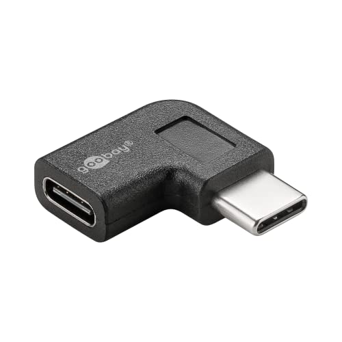 Goobay 45402 USB C Adapter USB C Winkelstecker 90 Grad für USB Kabel SuperSpeed 5 Gbit/s 90° Winkeladapter OTG Adapter USB C auf USB C Winkel Schwarz von goobay