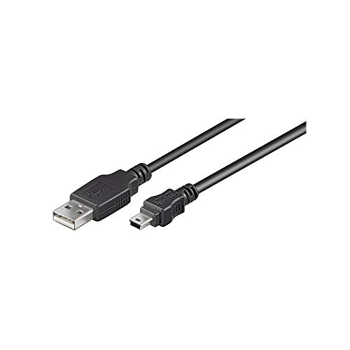 Goobay 45740 USB 2.0 auf USB 2.0 Mini Typ B Kabel 480 Mbits / USB A zu Mini B USB Stecker Adapterkabel / GoPro - Kartenleser - Hubs / Schwarz / 1m von goobay