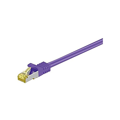 Goobay 5 Stück Netzwerkkabel Cat 7 S/FTP (PIMF) raucharm Halogenstab Free 2 x RJ45 Cat 6 A 25 cm violett von goobay