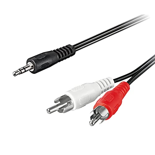 Goobay 50018 3,5mm Klinke / Cinch-Adapterkabel - für Kopfhörerbuchsen an RCA / 3-polig Stereo 3,5 mm-Stecker auf 2x Cinch-Stecker / Schwarz / 1,5m von goobay