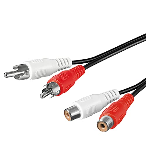 Goobay 50027 Cinch Audiokabel Stereo Verlängerungskabel – Chinchkabel 2x Chinch Stecker (R / L) auf 2x Chinch Buchse (R / L) – 5 Meter von goobay