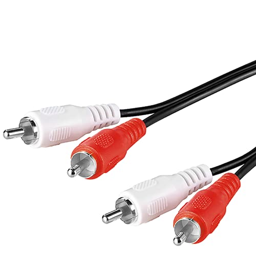 Goobay 50028 Stereo Cinchkabel 1,5m / 2x Cinch-Stecker auf 2x Cinchstecker / RCA Kabel Subwoofer Kabel für Blu Ray Verstärker HiFi Stereo / Cinch Kabel 1,5m / Schwarz von goobay