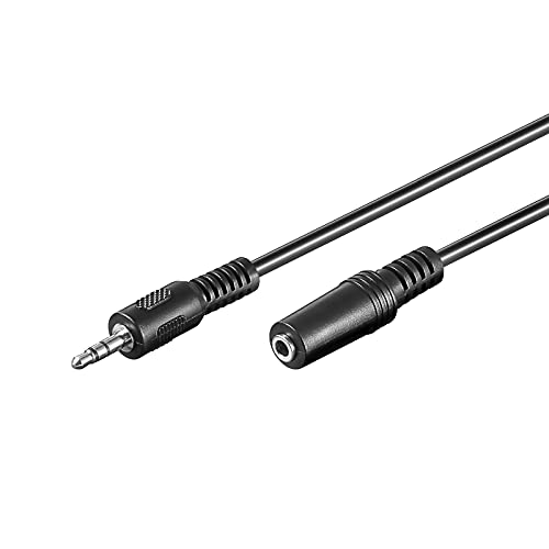 Goobay 50090 Kopfhörer- und Audio Verlängerungskabel AUX; 3-polig; 3,5 mm Klinke 3,5 mm Stecker (3-Pin, stereo) auf Klinke 3,5 mm Buchse (3-Pin, stereo), Schwarz, 5 Meter von goobay