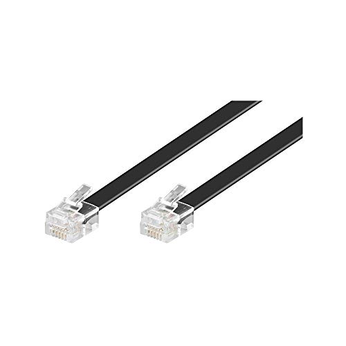 Goobay 50322 Modularanschlusskabel 6 Meter, Schwarz - RJ12-Stecker (6P6C) auf RJ12-Stecker (6P6C) von goobay