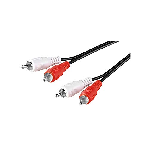 Goobay 50408 Stereo Cinchkabel 5m / 2x Cinch-Stecker auf 2x Cinchstecker / RCA Kabel geschirmt / Subwoofer Kabel für Blu Ray Verstärker HiFi / Cinch Kabel 5m / Schwarz von goobay