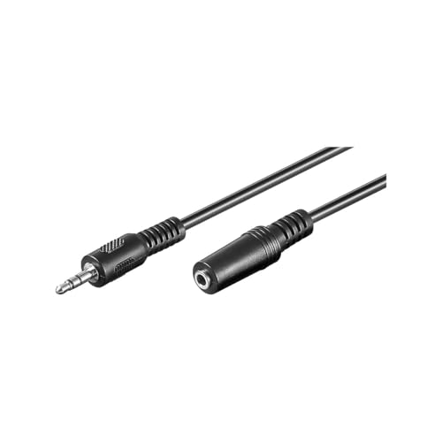 Goobay 50431 Kopfhörer- und Audio Verlängerungskabel AUX; 3-polig; 3,5 mm Klinke 3,5 mm Stecker (3-Pin, stereo) auf Klinke 3,5 mm Buchse (3-Pin, stereo), Schwarz, 2 Meter von goobay