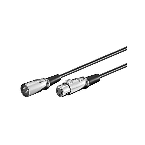 Goobay 50705 Mikrofonanschlusskabel - XLR-Stecker (3-Pin) auf XLR-Buchse (3-Pin), Schwarz, 2m Rundkabel von goobay